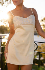 Fran Gold Sequin Contrast Party Mini Dress Image