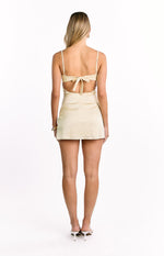 Fran Gold Sequin Contrast Party Mini Dress Image