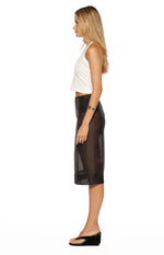 Francesca Black Organza Sheer Midi Skirt Image