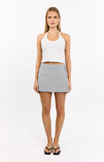 Frazer Blue Stripe Tie Side Mini Skirt