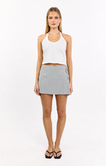 Frazer Blue Stripe Tie Side Mini Skirt Image