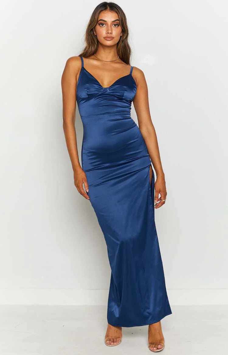 formal dresses navy blue Strapless Asymmetric Beaded Prom Quinceanera Dress APD3332 designed to make a statement wherever you go Freesia Formal Dress Navy |