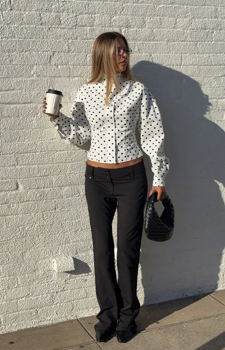 Front Page White Polka Dot Jacket