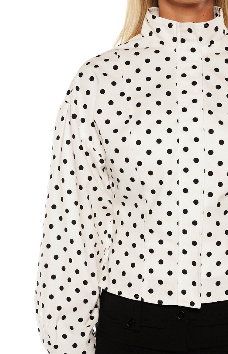 Front Page White Polka Dot Jacket