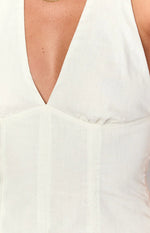 Gabriette White Linen Blend Mini Dress