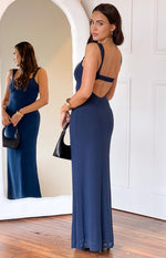 Gabriella Navy Mesh Maxi Dress Image