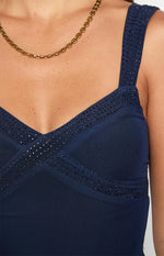 Gabriella Navy Mesh Maxi Dress Image