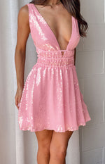 Genovia Pink Sequin Mini Dress Image