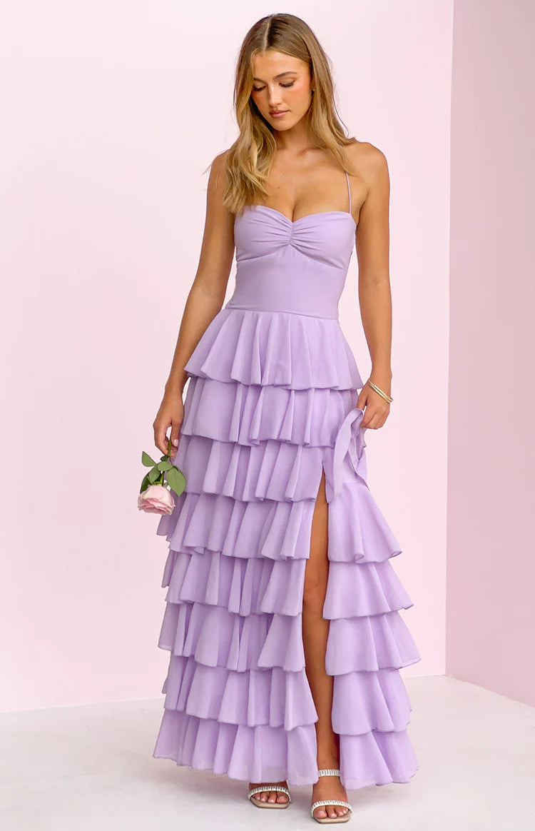 Lilac Dress Georgie Lilac Ruffle Maxi Dress Beginning Boutique US Lilac Dress Georgie Lilac Ruffle Maxi Dress Beginning Boutique US