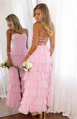 Georgie Pink Ruffle Prom Dress - PRE ORDER Image
