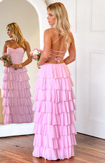 Georgie Pink Ruffle Prom Dress - PRE ORDER Image