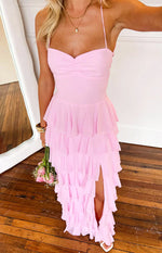 Georgie Pink Ruffle Prom Dress - PRE ORDER Image