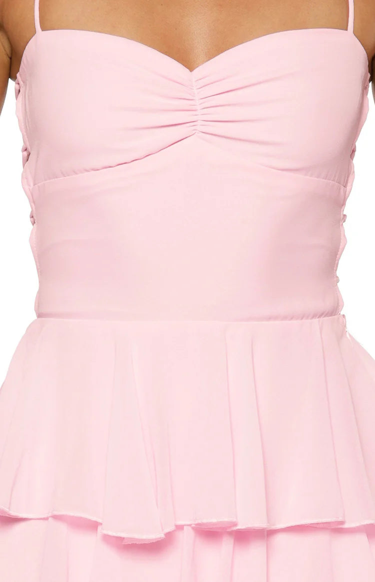 Georgie Pink Ruffle Prom Dress - PRE ORDER Image