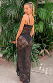Gigi Black Lace Midi Dress Image