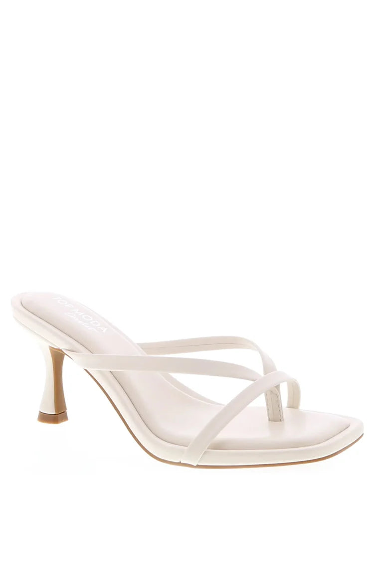 Girls Night Ivory Strap Kitten Heels
