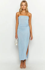 Girls' Night Out Blue Knit Midi Dress