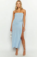 Girls' Night Out Blue Knit Midi Dress