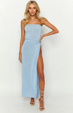 Girls' Night Out Blue Knit Midi Dress