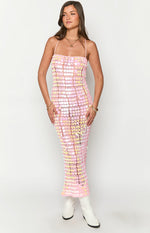 Glance Pink Sequin Strapless Maxi Dress Image