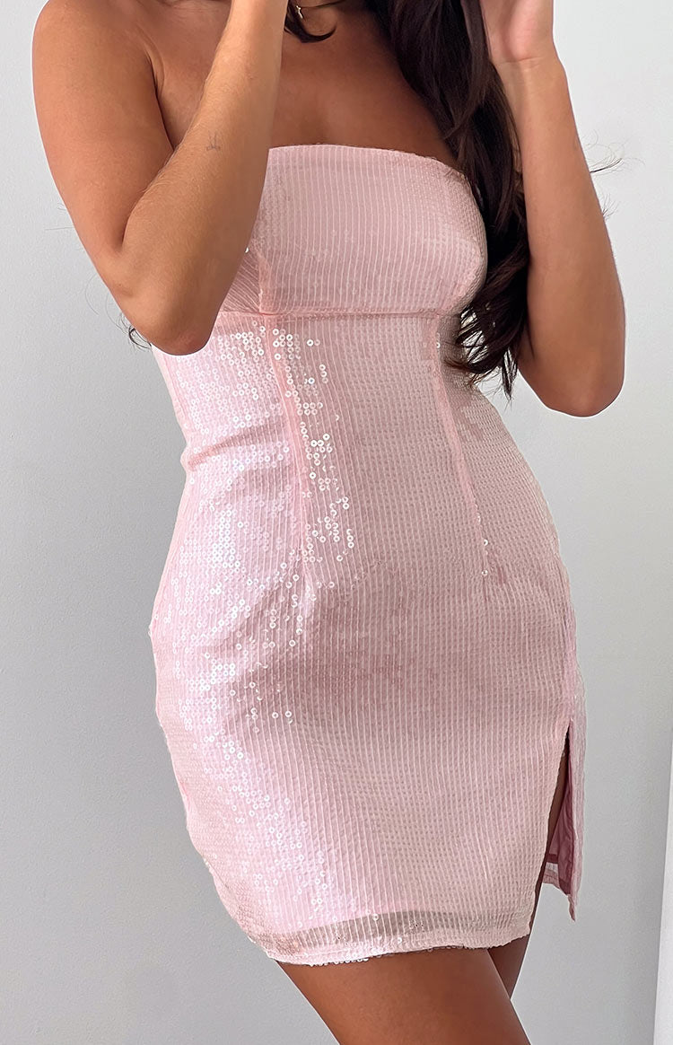Glitz Pink Sequin Mini Dress Image