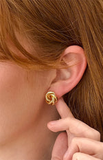 Gold Knot Stud Earrings Image