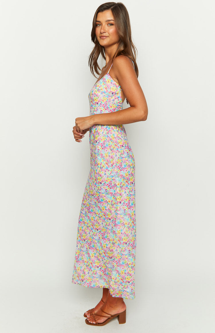 Good Days Painted Floral Pink Maxi Dress Image