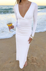 Grayson White Long Sleeve Maxi Dress Image