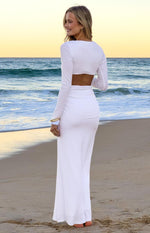 Grayson White Long Sleeve Maxi Dress Image