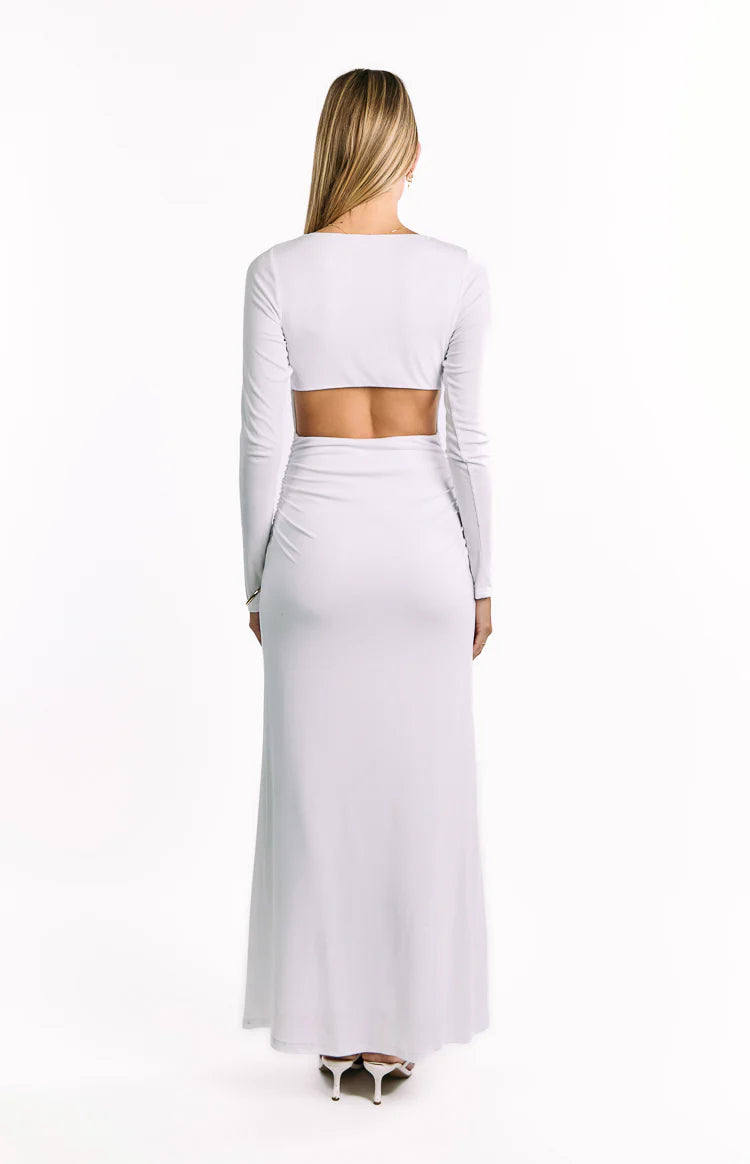 Grayson White Long Sleeve Maxi Dress - US 2 | Beginning Boutique Exclusive