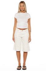 Greta White Denim Shorts