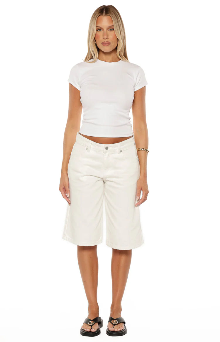 Greta White Denim Shorts