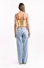 Gwen Yellow Lace Corset Top Image