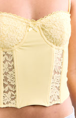 Gwen Yellow Lace Corset Top Image