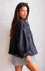 Hugo Black Oversized Denim Jacket