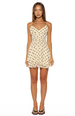 Hadleigh Cream Polka Dot Mini Dress Image
