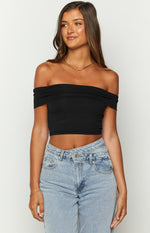 Hadley Off The Shoulder Rose Crop Top Image