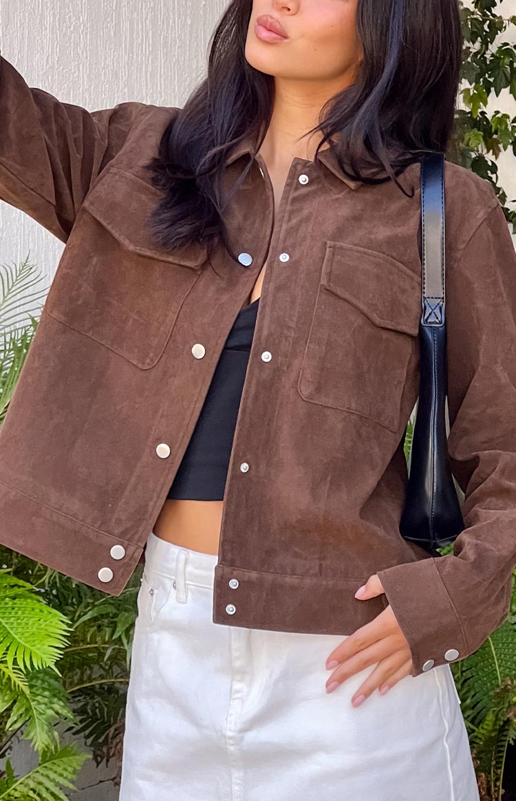 Hallie Suedette Chocolate Brown Jacket Image