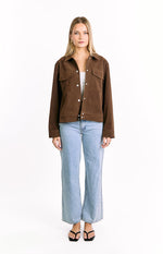 Hallie Suedette Chocolate Brown Jacket Image