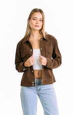 Hallie Suedette Chocolate Brown Jacket Image