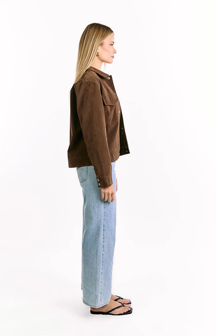 Hallie Suedette Chocolate Brown Jacket