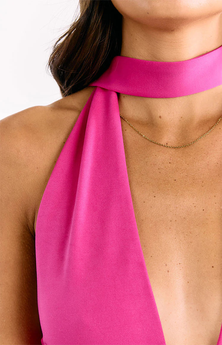 Harlow Hot Pink Halter Top - US 8 | Beginning Boutique Exclusive Harlow Hot Pink Halter Top - US 8 | Beginning Boutique Exclusive