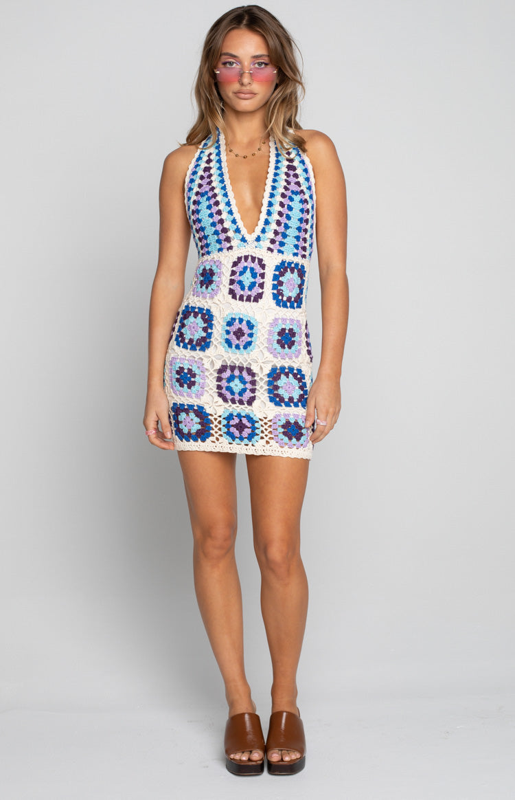 Harmon Crochet Dress Blue Image