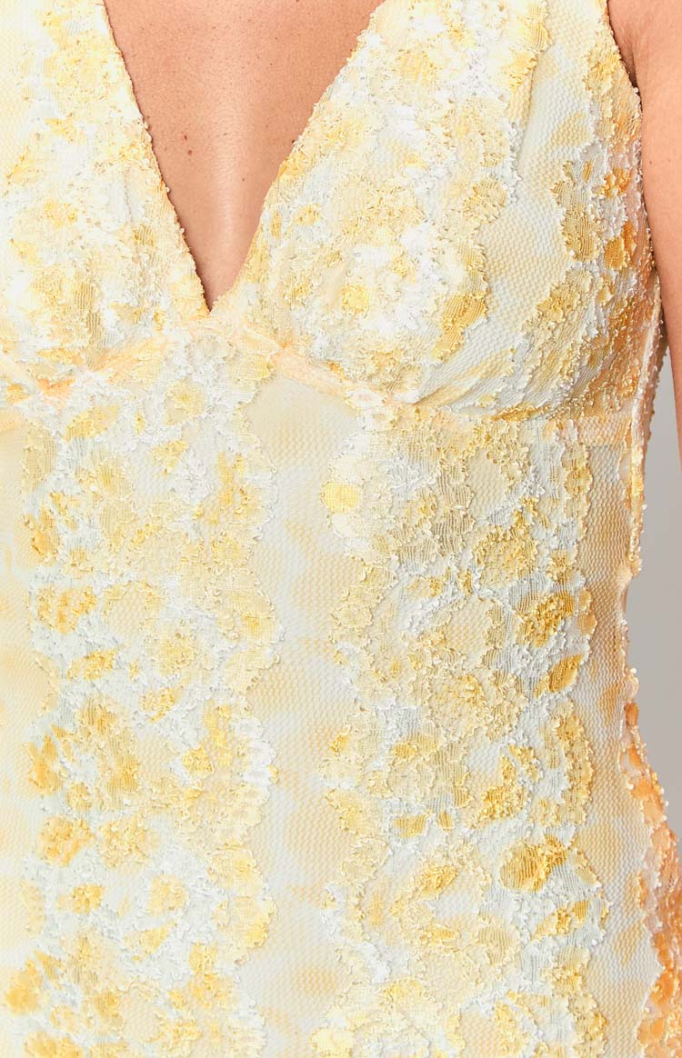 Harrie Yellow Lace Mini Dress - US 4 | Beginning Boutique exclusive Harrie Yellow Lace Mini Dress - US 4 | Beginning Boutique exclusive