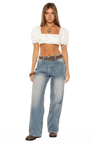 Hart White Broderie Trim Crop Top - PRE ORDER