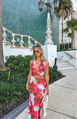 Harvey Green Floral Print Maxi Dress