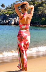 Harvey Green Floral Print Maxi Dress