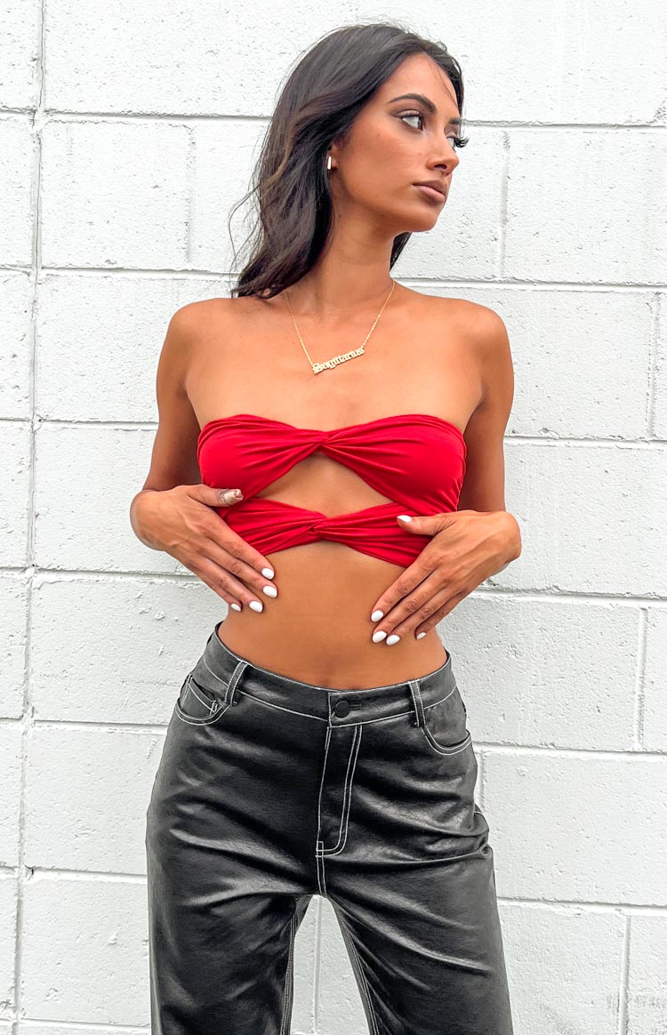 Red Bandeau Top