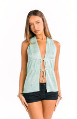 Hazel Green Sequin Knit Top Image