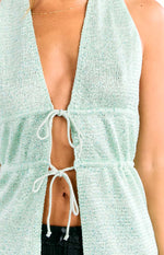 Hazel Green Sequin Knit Top Image