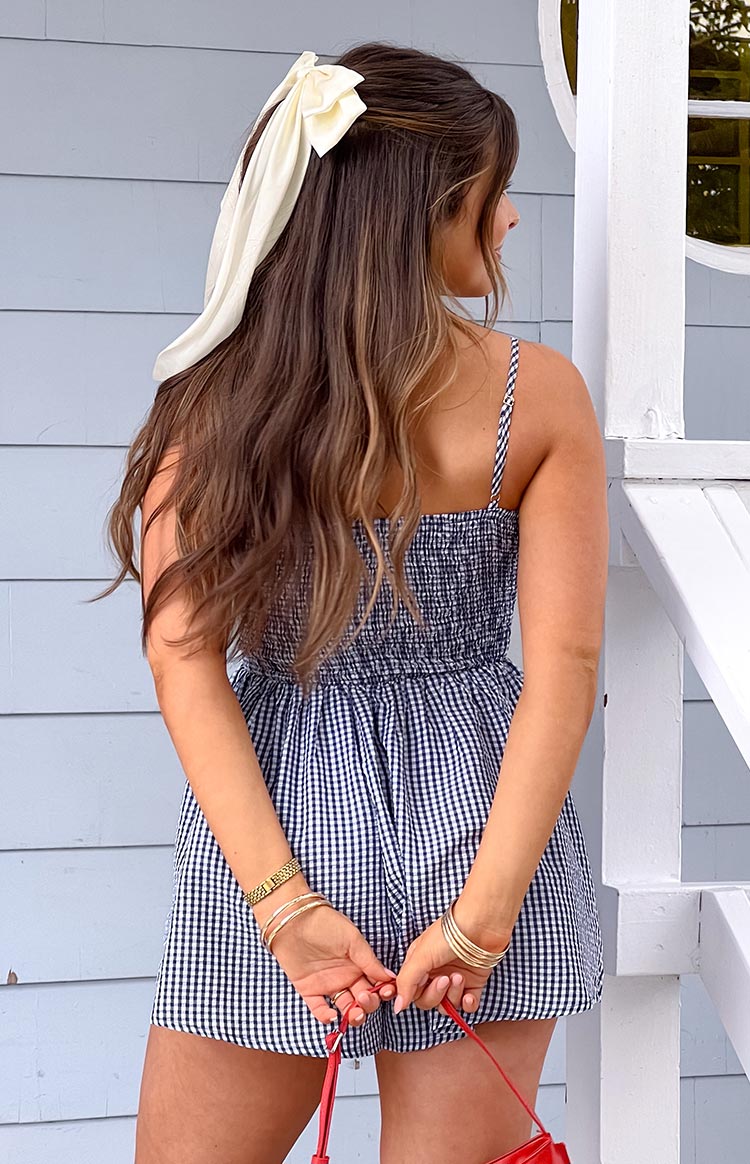 Heidi Navy Gingham Playsuit Image